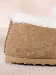 Chelsea Peers Yellow Suede Cowhide Buckle Detail Moccasin Slippers - Image 6 of 7