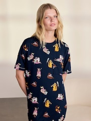 Chelsea Peers Blue Princess Cats Print Nightshirt - Image 2 of 6