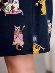 Chelsea Peers Blue Princess Cats Print Nightshirt - Image 6 of 6