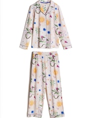 Chelsea Peers Off White Cotton Mythical Dragon Print Long Pyjama Set - Image 7 of 8