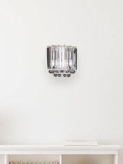 Searchlight Grey Sweet Chrome 2Lt Wall Light - Image 1 of 3