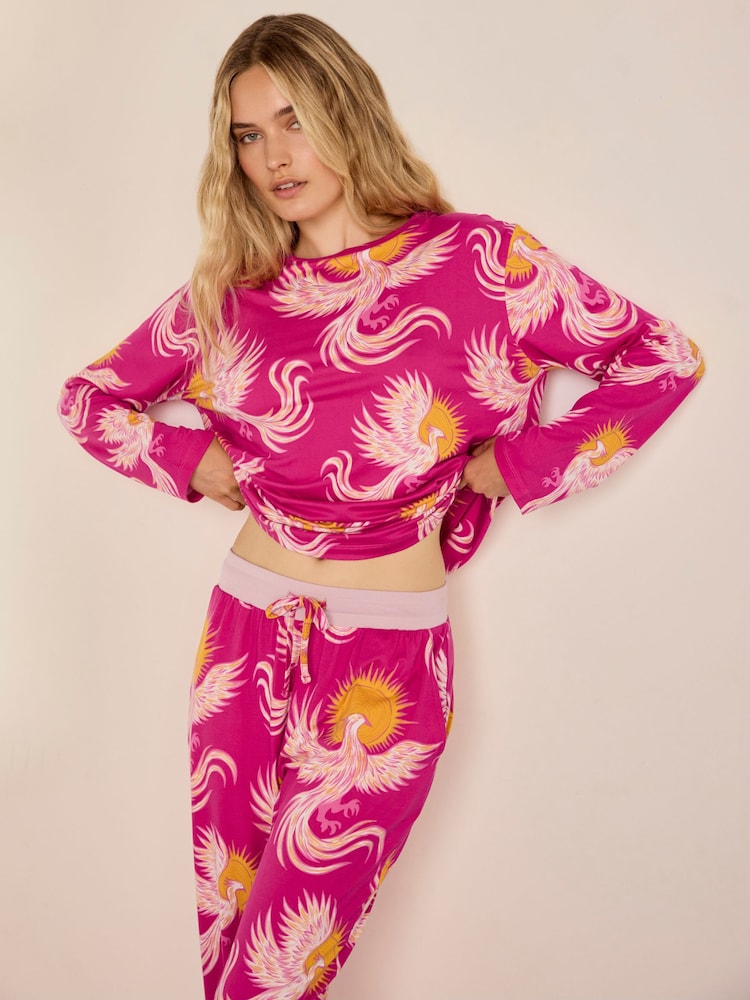 Chelsea Peers Solar Phoenix Print Long Pyjamas Set - Larawan 2 ng 8 Chelsea Peers Solar Phoenix Print Long Pyjamas Set - Larawan 2 ng 8