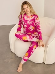 Chelsea Peers Solar Phoenix Print Long Pyjamas Set - Larawan 3 ng 8