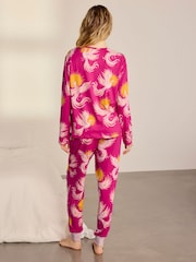 Chelsea Peers Solar Phoenix Print Long Pyjamas Set - Larawan 4 ng 8