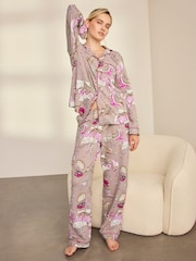 Chelsea Peers Lång Bomull Leopard After Party Tryck Lång pyjamas Set - Bild 6 av 8
