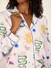 Ensemble de pyjama long Chelsea Peers en coton imprimé de dragon légendaire - Image 6 de 6
