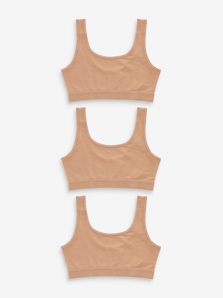 Praline-Beige - Crop Tops 3er-Pack (5-16 Jahre) - Bild 1 von 4