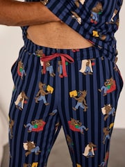 Chelsea Peers Blue Nap Bandit Wolf Print Long Pyjamas Set - Image 5 of 9