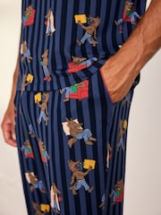 Chelsea Peers Blue Nap Bandit Wolf Print Long Pyjamas Set - Image 6 of 9