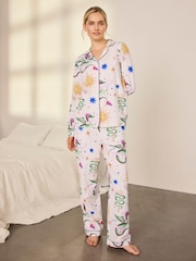 Chelsea Peers Off White Tall Cotton Mythical Dragon Print Long Pyjama Set - Image 2 of 9