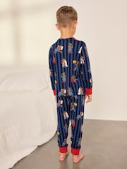Chelsea Peers Blue Kids Nap Bandit Wolf Print Long Pyjamas Set - Image 4 of 8