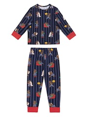 Chelsea Peers Blue Kids Nap Bandit Wolf Print Long Pyjamas Set - Image 6 of 8