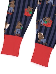 Chelsea Peers Blue Kids Nap Bandit Wolf Print Long Pyjamas Set - Image 8 of 8