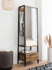 Dark Bronx Oak Effect Full Length Storage Mirror - Image 1 of 6
