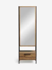 Dark Bronx Oak Effect Full Length Storage Mirror - Image 2 of 6
