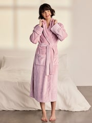 Chelsea Peers Pink Fleece Long Dressing Gown - Image 1 of 7