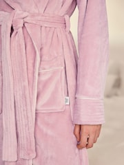 Chelsea Peers Pink Fleece Long Dressing Gown - Image 3 of 7