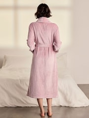 Chelsea Peers Pink Fleece Long Dressing Gown - Image 4 of 7