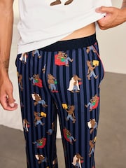 Chelsea Peers Blue Nap Bandit Wolf Graphic Tee Long Pyjamas Set - Image 5 of 7