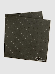 Reiss Dark Green Liam Polka Dot Silk Pocket Square - Image 3 of 5