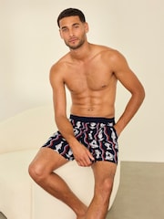 Chelsea Peers Blue Cotton Kiss My Bass Print Pyjama Shorts - Image 2 of 6