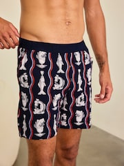 Chelsea Peers Blue Cotton Kiss My Bass Print Pyjama Shorts - Image 3 of 6