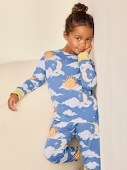 Chelsea Peers Blue Kids Dreamy Skies Print Long Pyjamas Set - Image 2 of 8