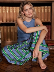 Chelsea Peers Blue Cotton Jewel Stripe Long Pyjamas Set - Image 1 of 10