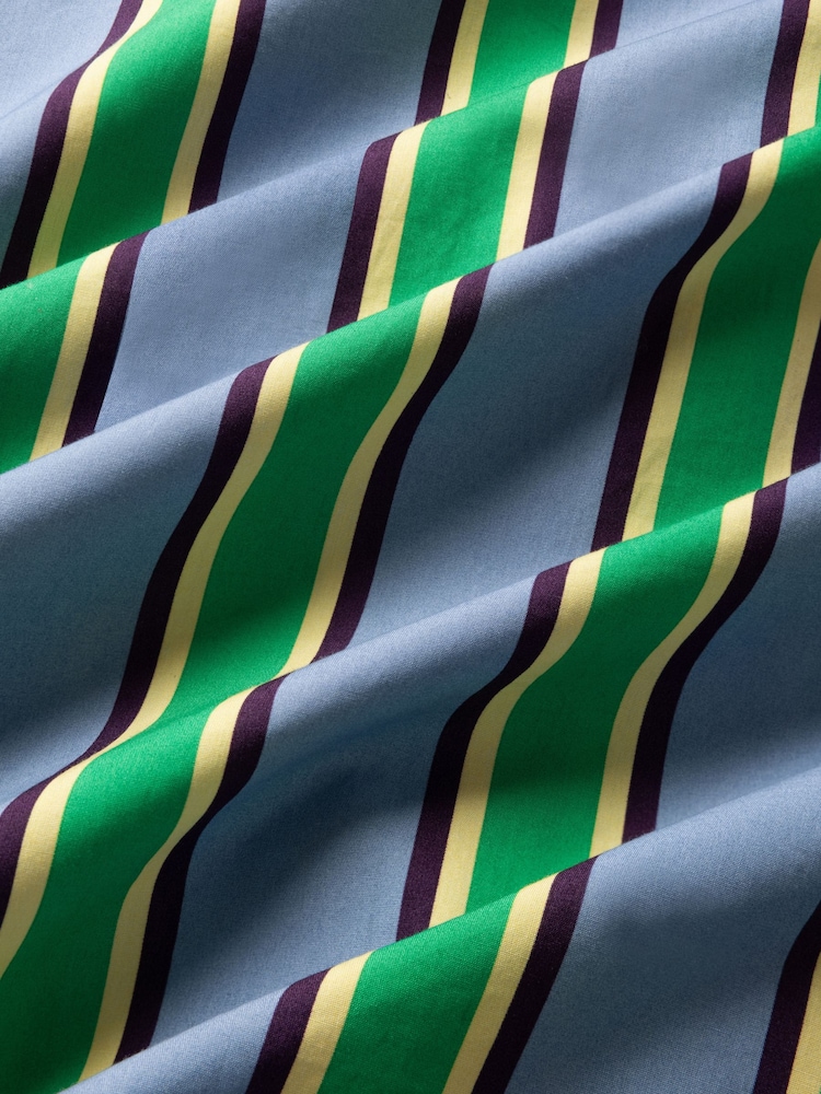 Chelsea Peers Blue Cotton Jewel Stripe Long Pyjamas Set - Image 10 of 10
