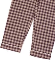 Chelsea Peers Brown Kids Cotton Embroidered Gingham Enchanted Dreams Long Pyjamas Set - Image 9 of 9