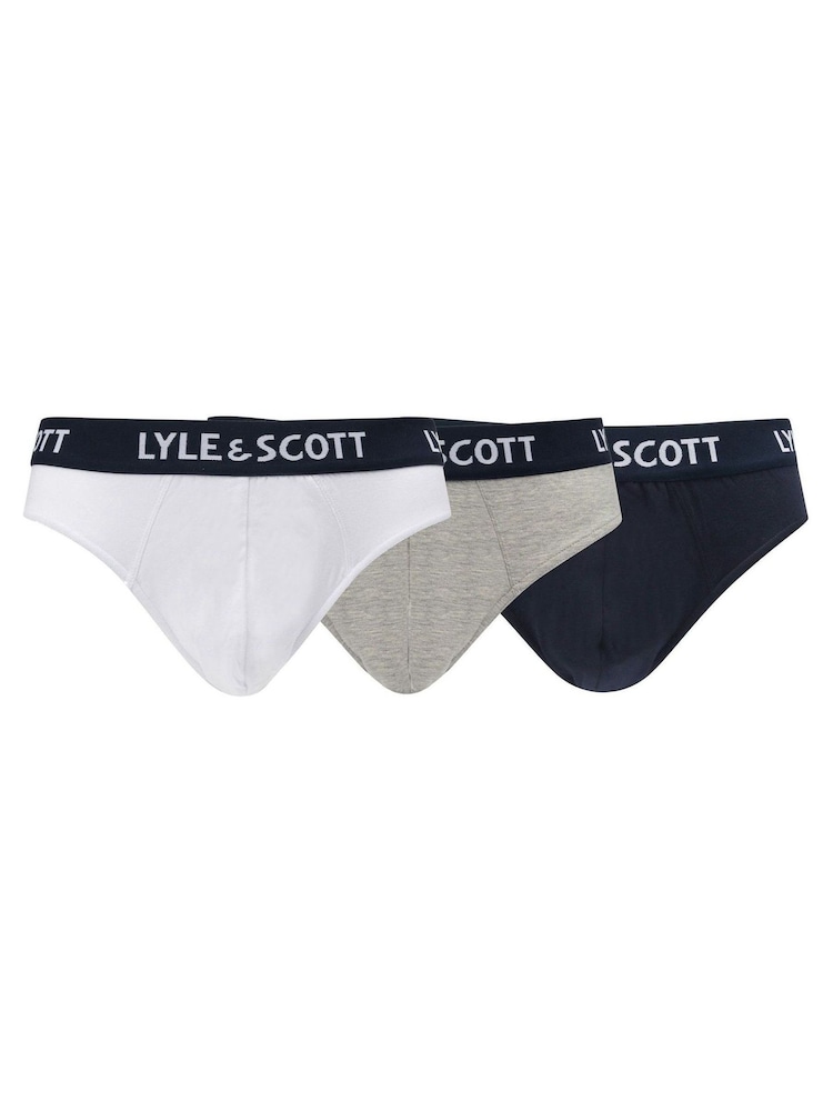 Lyle & Scott Blue Underwear Briefs 3 Pack - Image 1 of 5