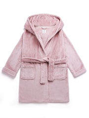 Chelsea Peers Pink Kids Fleece Hooded Dressing Gown - Image 1 of 2