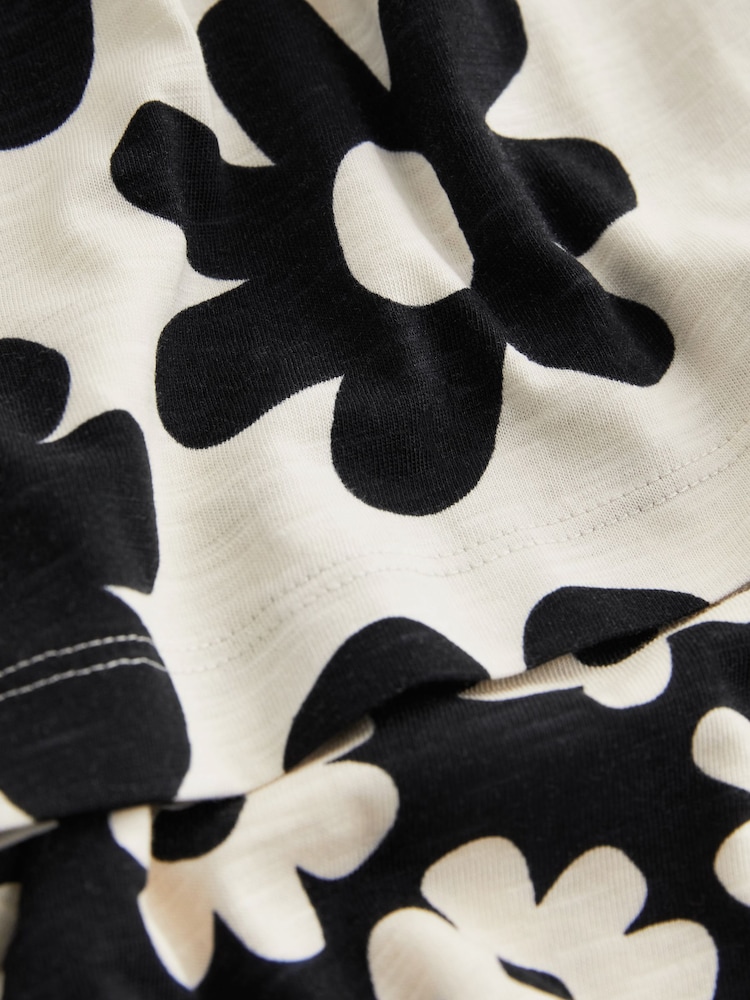 Black/White Floral 100% Cotton Short Pyjamas 2 Pack (3-16yrs) - Image 11 of 11