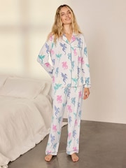 Chelsea Peers Natural Tall Rainbow Dragon Print Long Pyjamas Set - Image 1 of 8