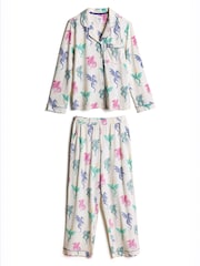 Chelsea Peers Natural Tall Rainbow Dragon Print Long Pyjamas Set - Image 7 of 8