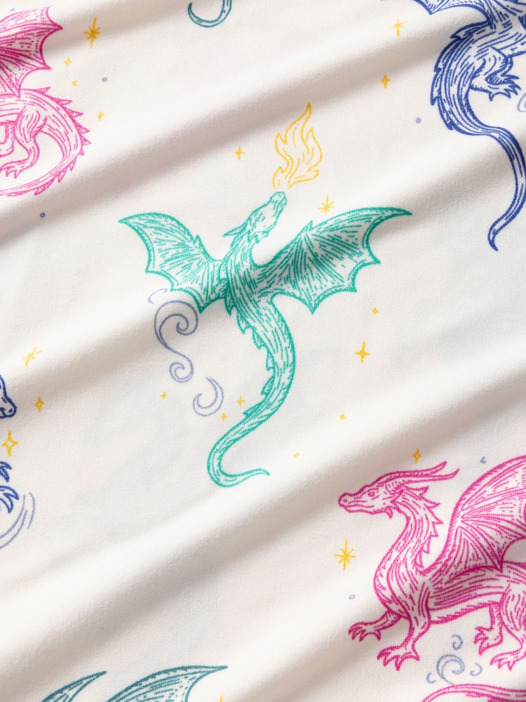 Chelsea Peers Natural Tall Rainbow Dragon Print Long Pyjamas Set - Image 8 of 8 Chelsea Peers Natural Tall Rainbow Dragon Print Long Pyjamas Set - Image 8 of 8