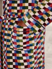 Chelsea Peers Multi Fleece Retro Check Print Dressing Gown - Image 5 of 8