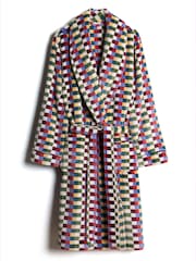Chelsea Peers Multi Fleece Retro Check Print Dressing Gown - Image 7 of 8