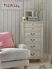 Laura Ashley Dove Grey Clifton Chest of 6 Drawer Drawers - Image 1 of 2