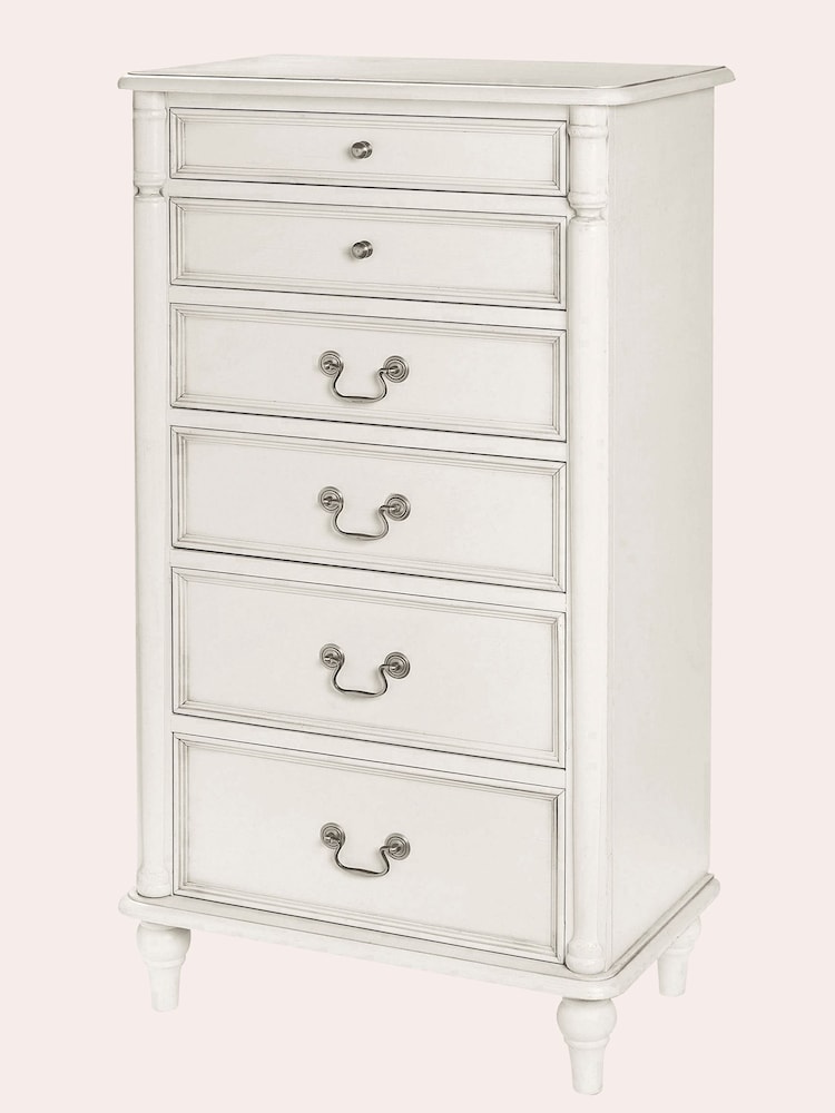 Laura Ashley Dove Grey Clifton Chest of 6 Drawer Drawers - Image 2 of 2
