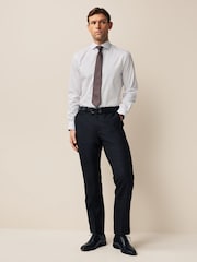 White/Bronze Brown Regular Fit Single Cuff Shirt And Tie Pack - Image 2 of 8