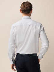 White/Bronze Brown Regular Fit Single Cuff Shirt And Tie Pack - Image 3 of 8