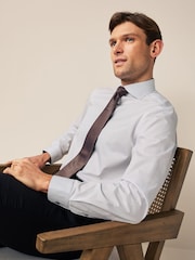 White/Bronze Brown Regular Fit Single Cuff Shirt And Tie Pack - Image 4 of 8