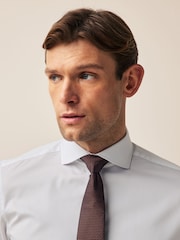 White/Bronze Brown Regular Fit Single Cuff Shirt And Tie Pack - Image 5 of 8