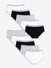 Black/White/Grey 10 Pack Hipster Briefs (2-16yrs) - Image 1 of 5