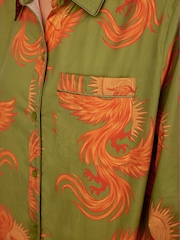 Chelsea Peers Green Cotton Solar Phoenix Print Long Pyjamas Set - Image 4 of 7