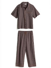 Chelsea Peers Bomull Gingham Lång Pyjamas Set - Bild 7 av 8