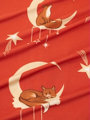 Chelsea Peers Orange Lunar Foxes Print Long Pyjamas Set - Image 9 of 9