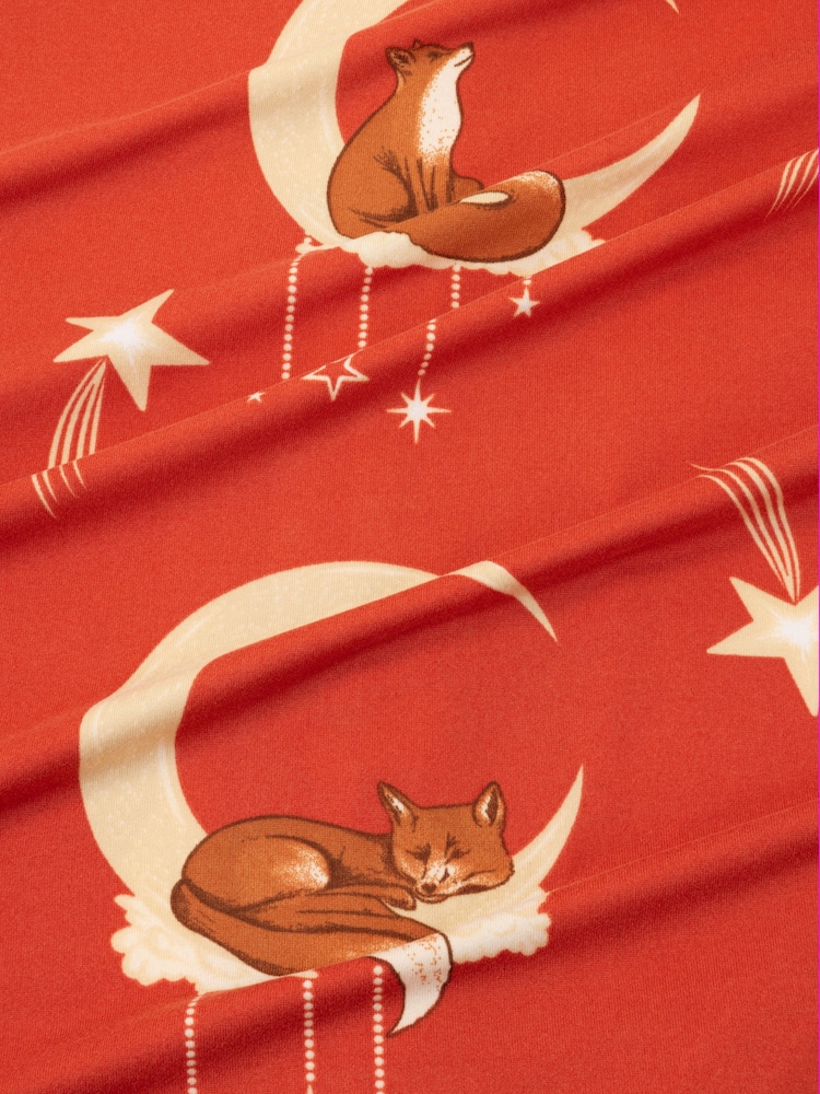 Chelsea Peers Orange Lunar Foxes Print Long Pyjamas Set - Image 9 of 9