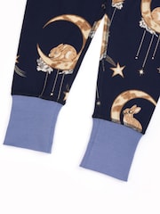 Chelsea Peers Blue Kids Lunar Bunny Print Long Pyjamas Set - Image 10 of 10